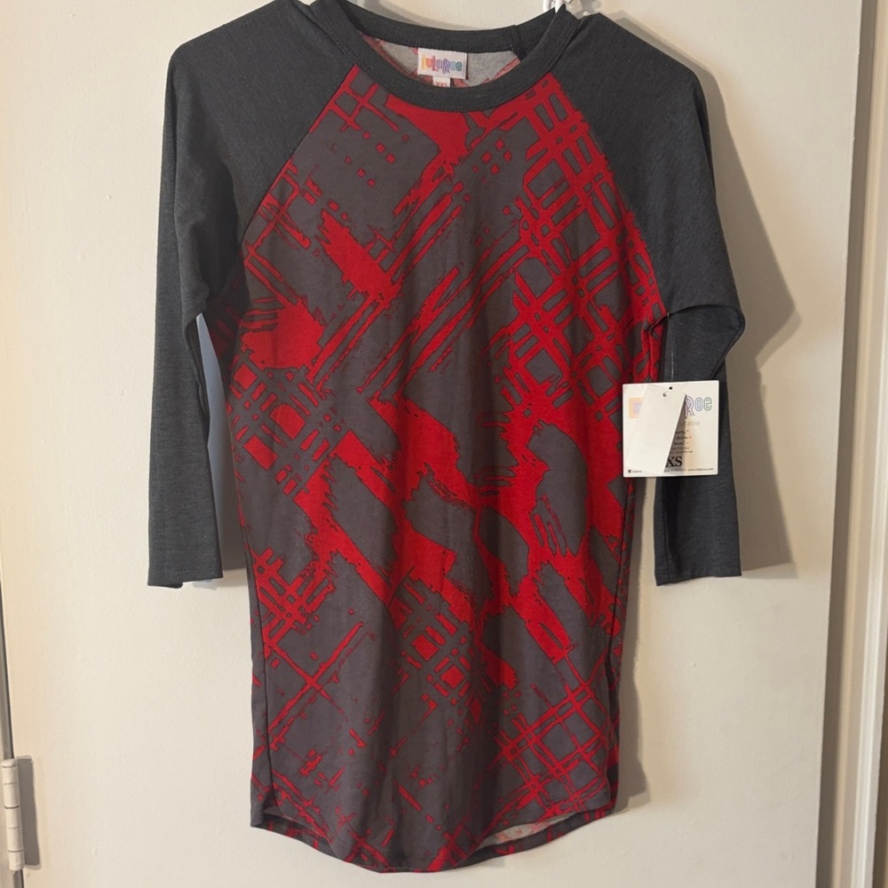 LuLaRoe Long Sleeve Tee - Red and Black